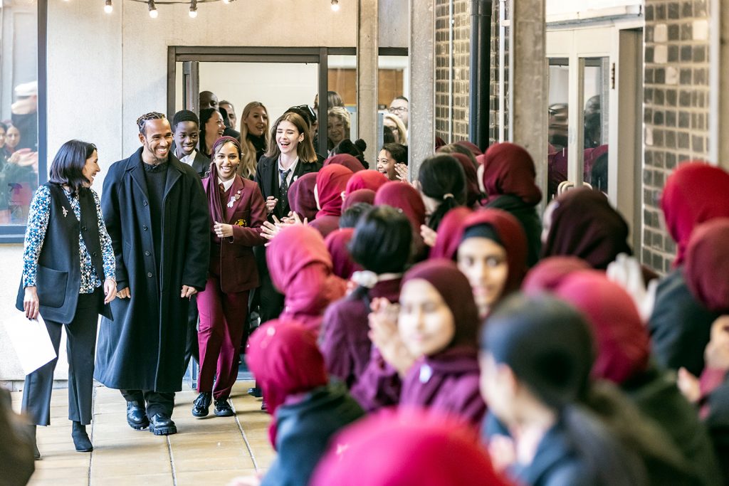 Sir Lewis Hamilton’s inspiring Mulberry STEM Academy visit